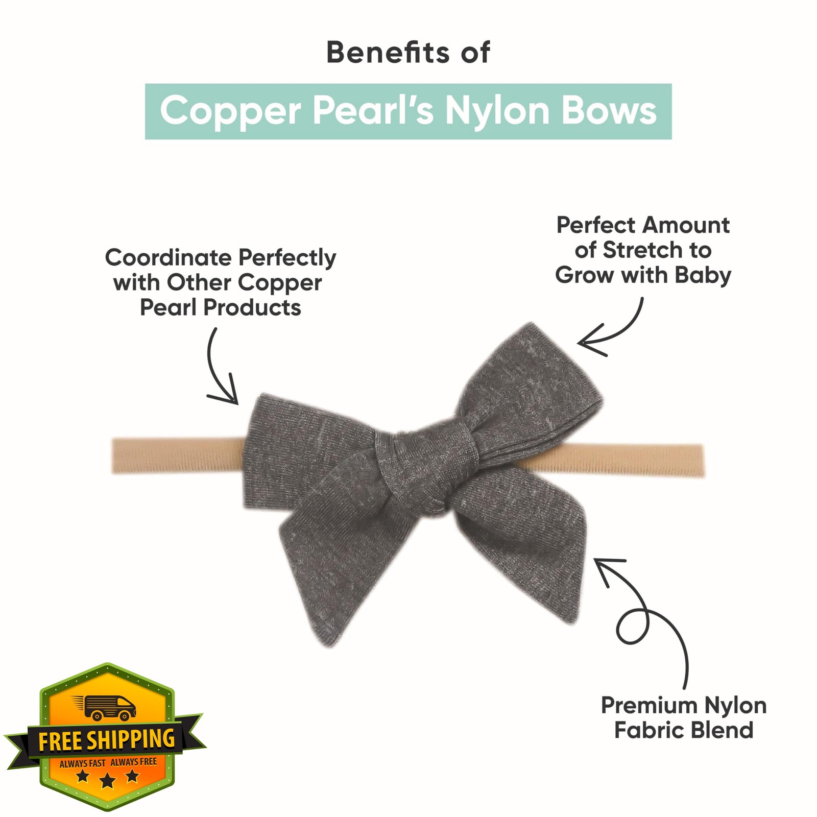 Copper Pearl Mara Bowtie Headband