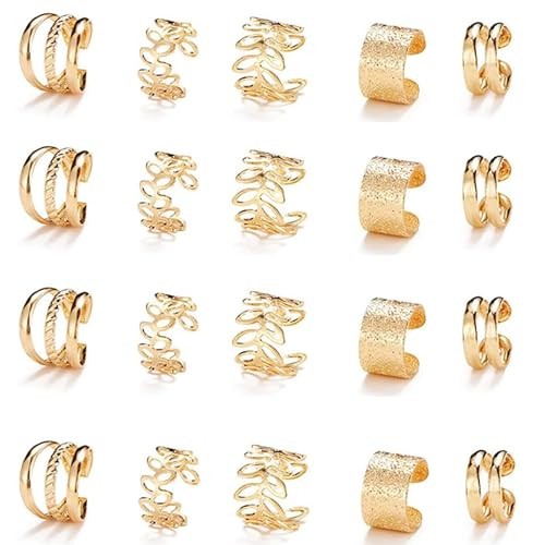 20 Pcs Gold Hair Jewelry for Braids Metal Alloy Braid Clips Rhinestone Hair