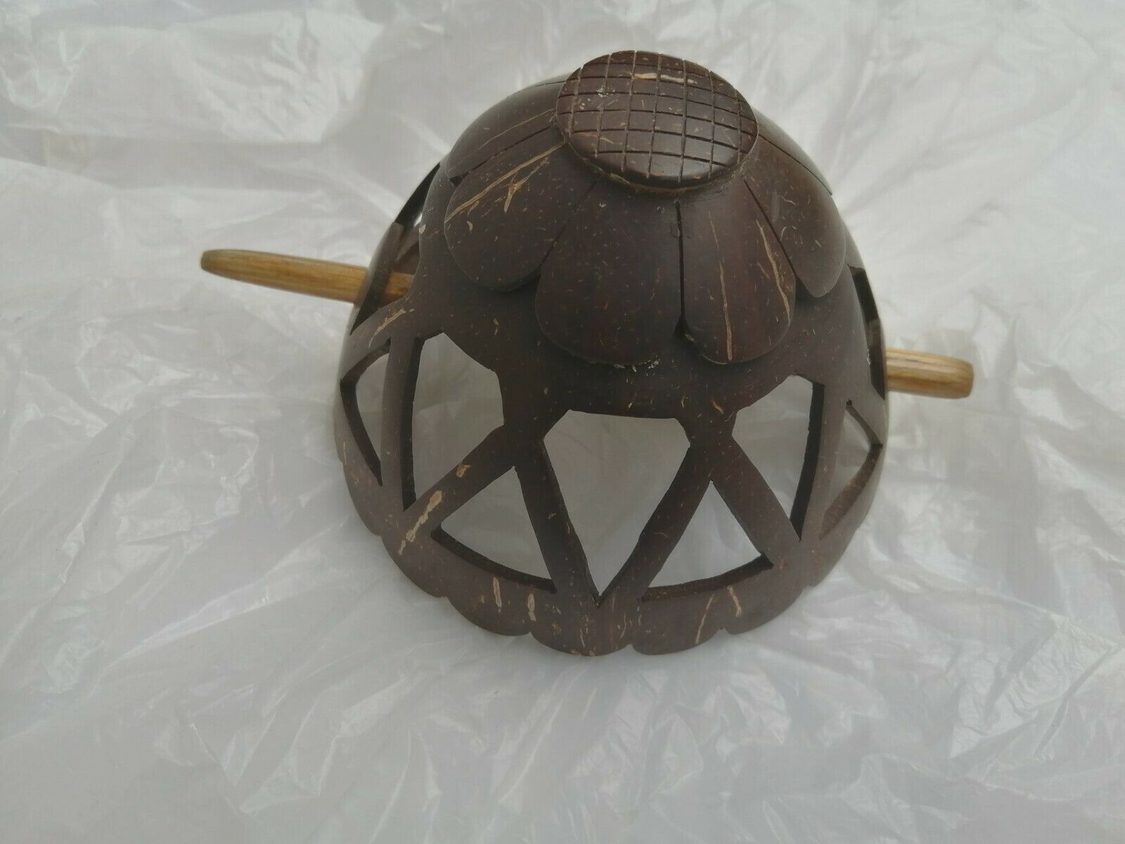 Caved Coconut Shell Traditional Bun Hair pin Decorative Vintage Women Sri Lanka
