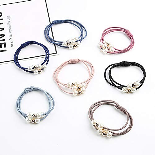 20 Pcs Korean Hair Accessories for Girls – Multi Layer Hair Rings with Pearls,