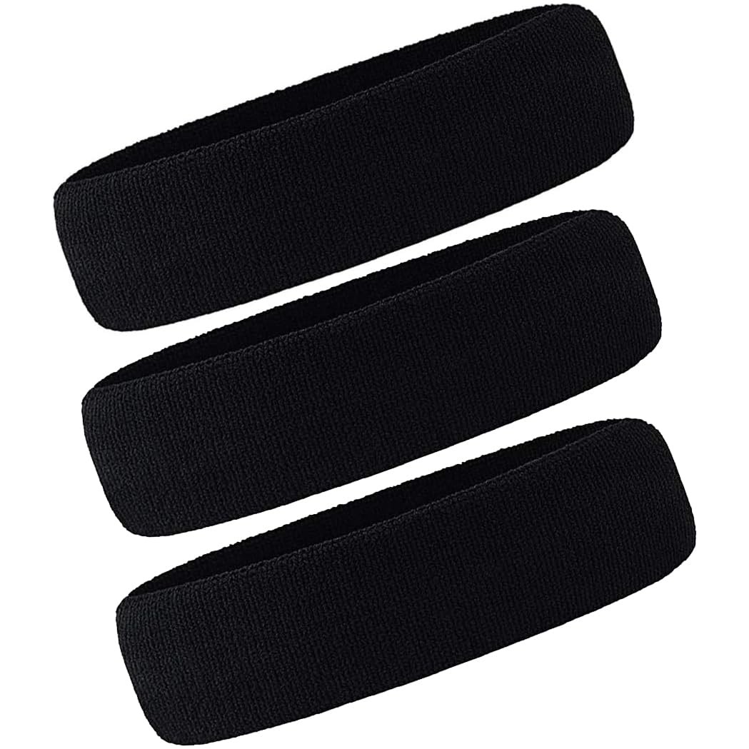 3 Pack Men & Women Sweatband Headband Terry Cloth Moisture Wicking for Sports…