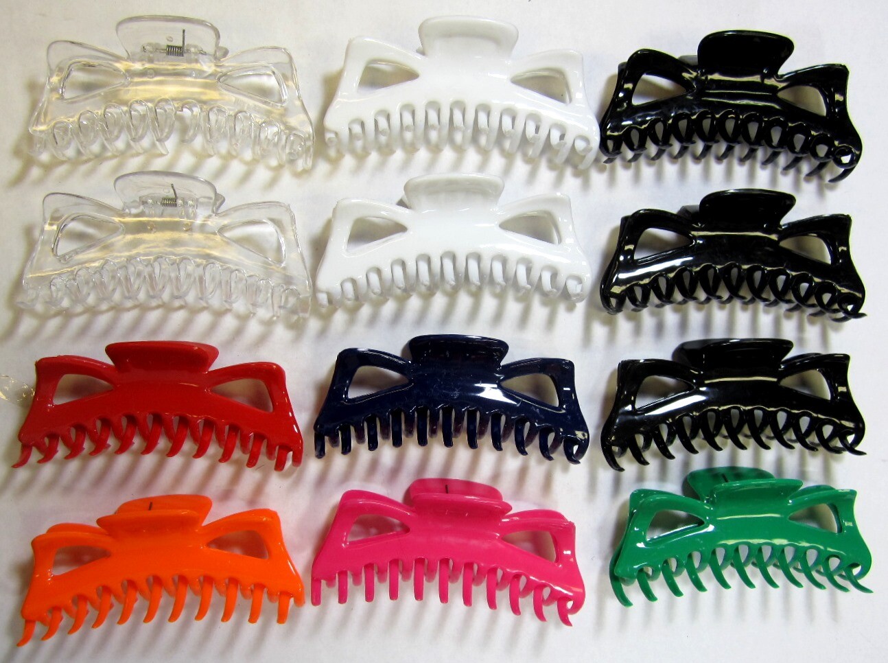 LOT OF 2 CLIP–5.5″ LONG JUMBO “MARBLE COLOR COATED” HAIR CLIP HAIR CLAW