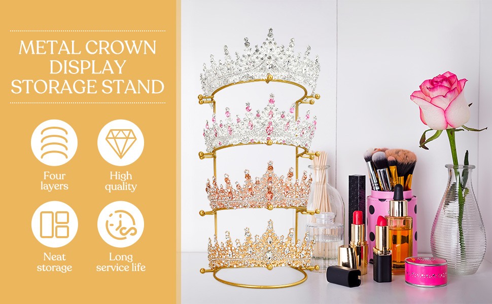 Hair Crown Rack Jewelry Storage Rack Four Tier Hanging Creative Tiara Display