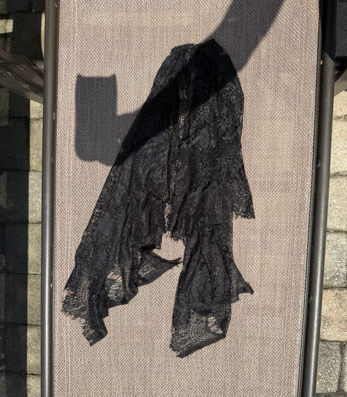 Spirit Black Lace Floral Hair Comb Boho Veil Accessory One Size