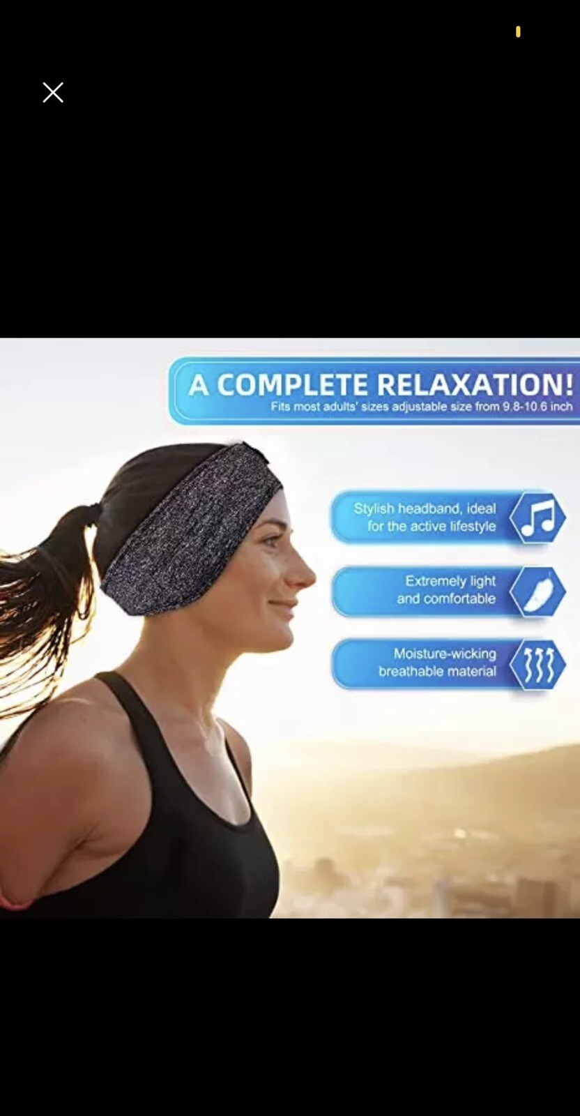 Sleep Wireless Bluetooth Headband Perfect for Air travel,￼ Jogging,￼ Work out￼,