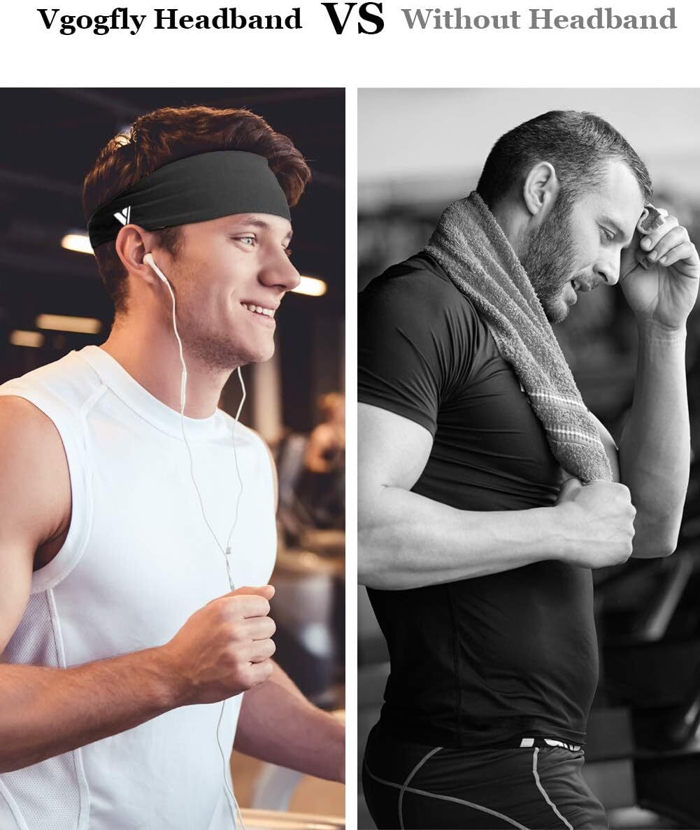 4 Pack Running Headbands for Men Sweatbands Sports Sweat Bands Workout Fitness
