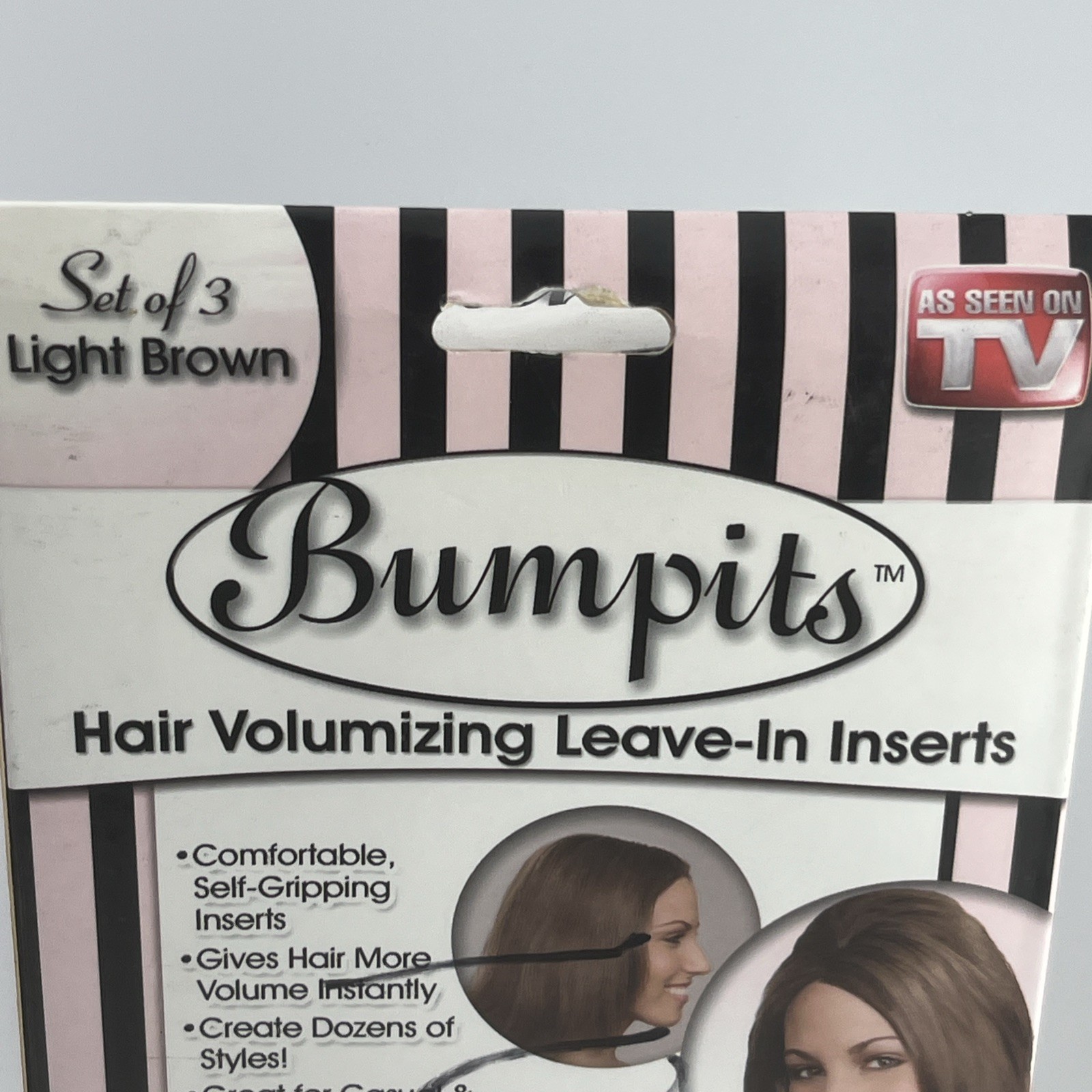 Bumpits Hair Volumizing Leave-in Inserts Set Of 3 Comb Light Brown New Free Ship