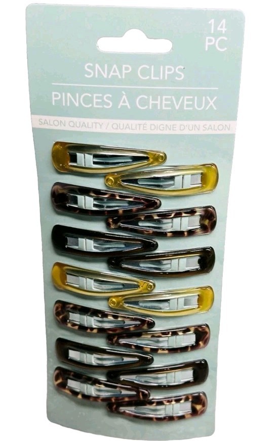 Salon Quality 1 Pk Of 14 Pcs Gold/Brown Color Hair Snap Clips-Brand New-SHIP24H