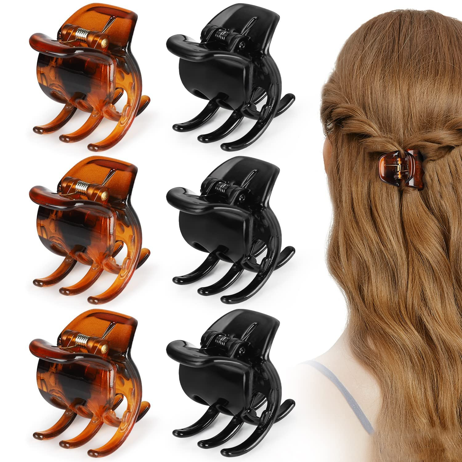 6 Pieces Hair Claw Clips, 1.3 Inch Jaw Clips for Thick or Medium Hair