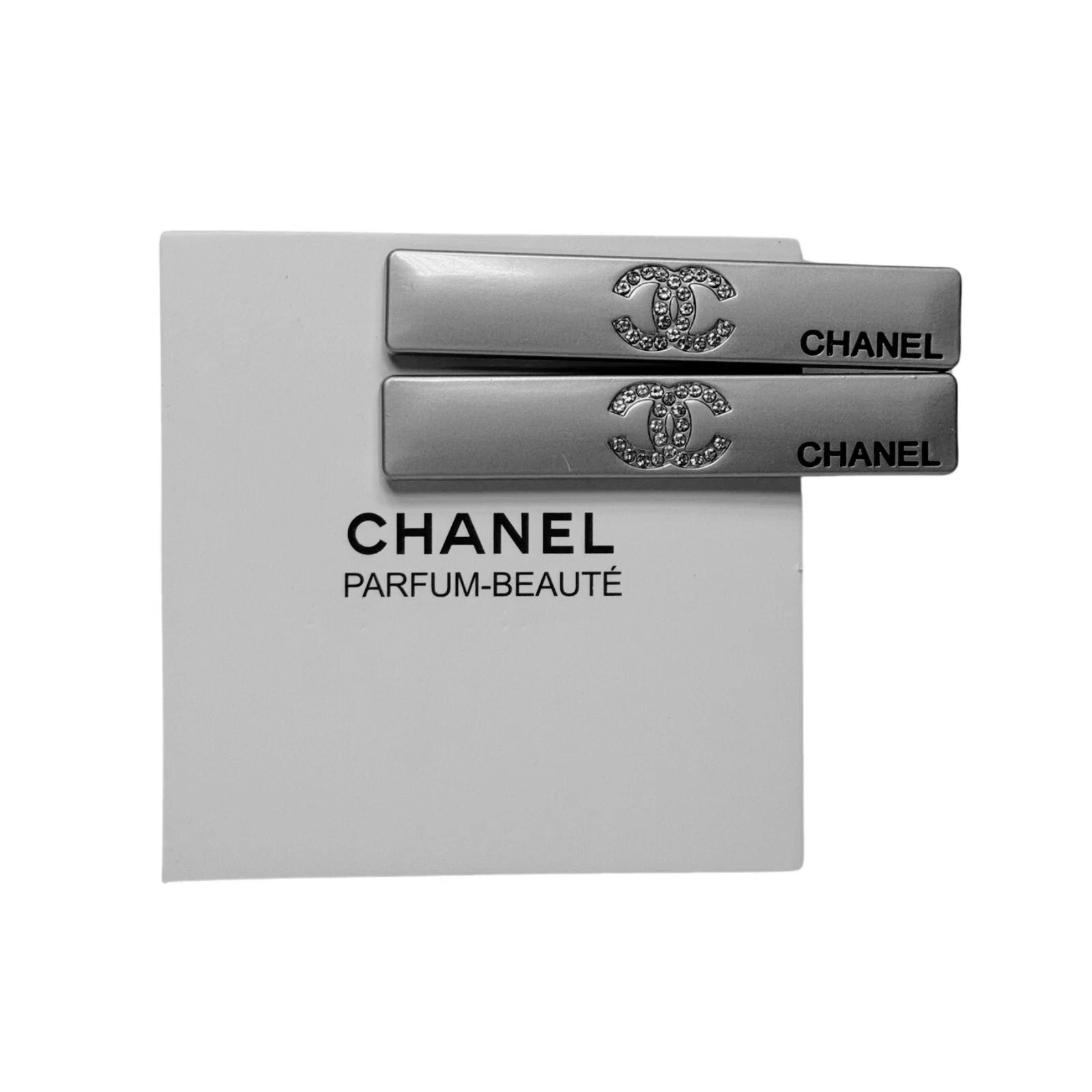 2026 Chanel Beauty Hair Clip Set (2 Pcs) | New with Box – Black & Silver W/BOX