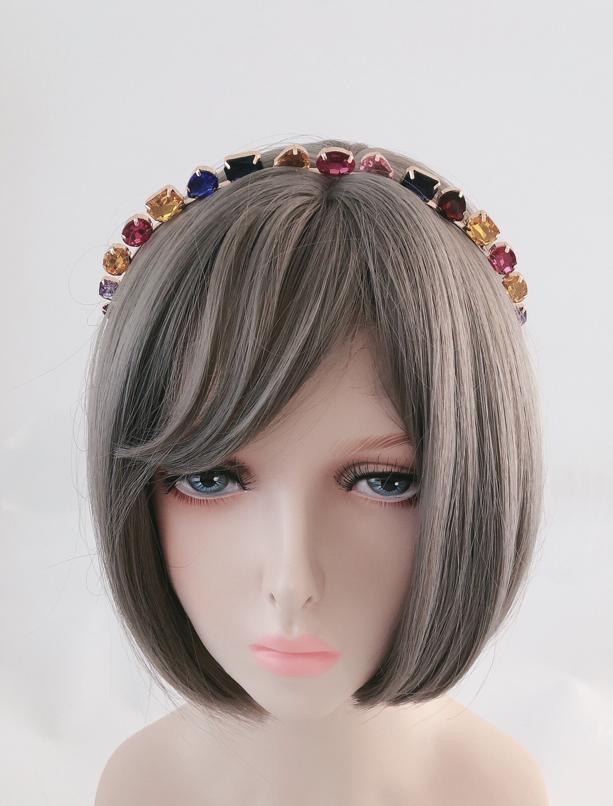 Women Girls Colorful Bling Crystal Gem Rhinestone Metal Head Hair Band Headband