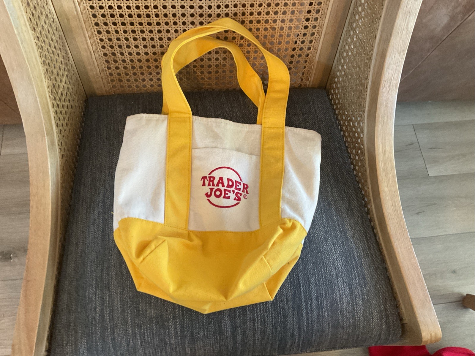Trader Joe’s 2025 Mini Canvas Reusable Tote Bag Yellow