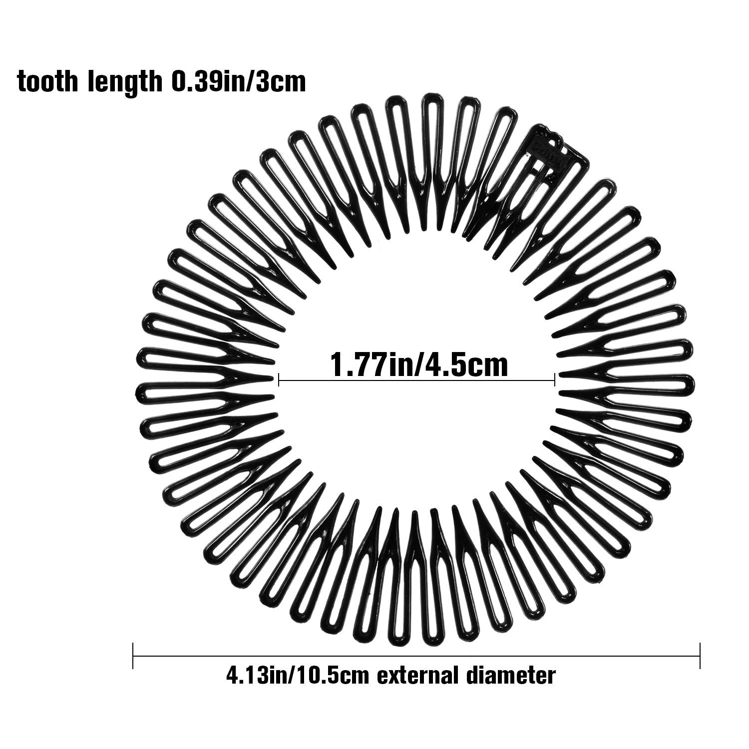 9 Pieces Full Circular Stretch Comb Flexible Plastic Circle Comb Stretch Hair