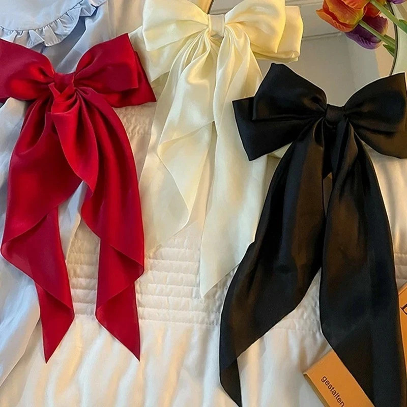 Large Bow Hair Clip Ribbon Bowknot Barrette Hairpin For Women Girls Fashion