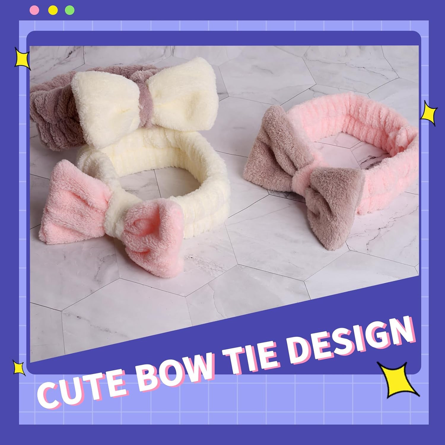 Spa Headbands, Makeup Headband,Bow Headband for Washing Face Skincare Headbands