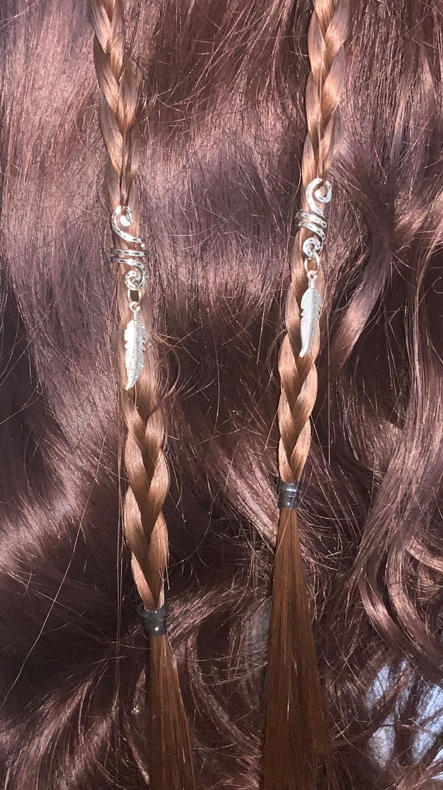 Feather Tribal Hair Spiral Charms Braids Twist Clip Set of 2