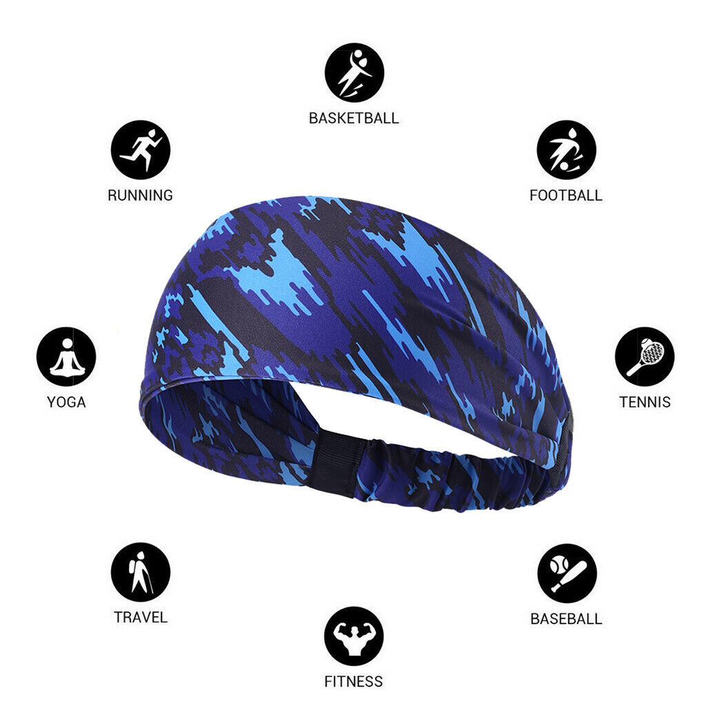 Mens Women Sweat Sweatband Headband Yoga Gym Running Stretch Sports Head Band