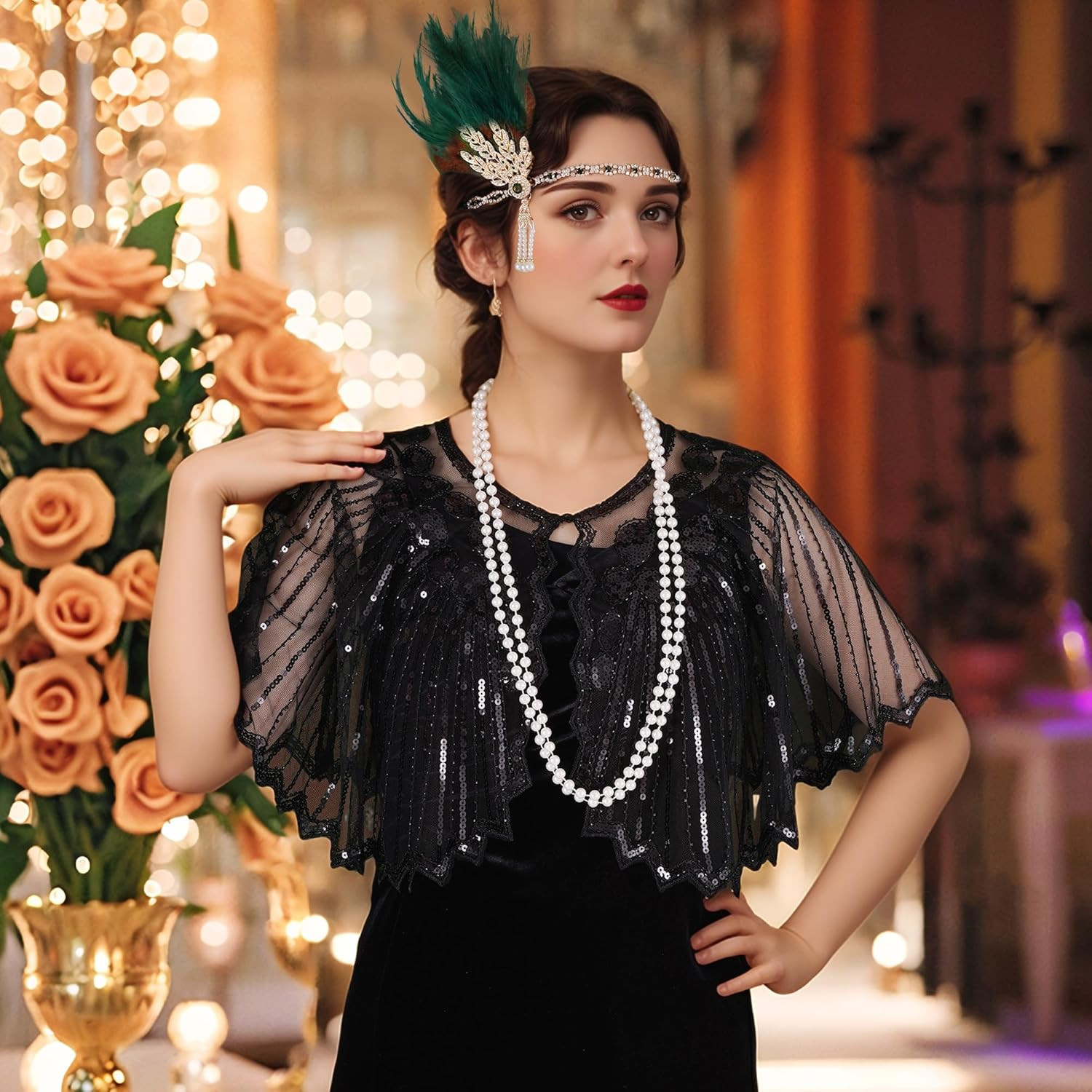 Flapper Headband Roaring 20S Headpiece Great Gatsby Headpiece for Women