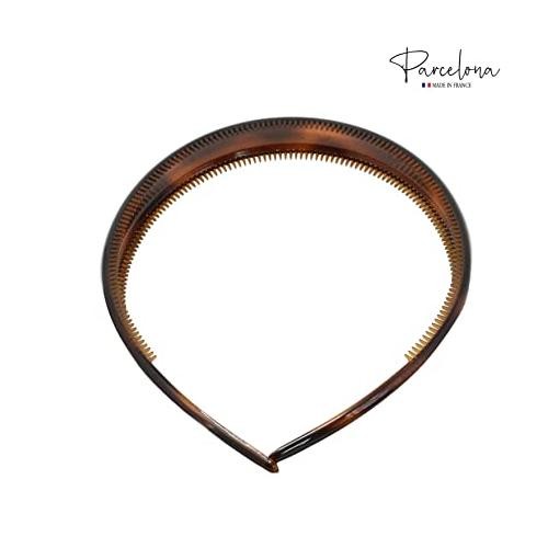 Parcelona French Bold 1/2″ Wide Shell Cellulose Set of 2 Headbands for Women