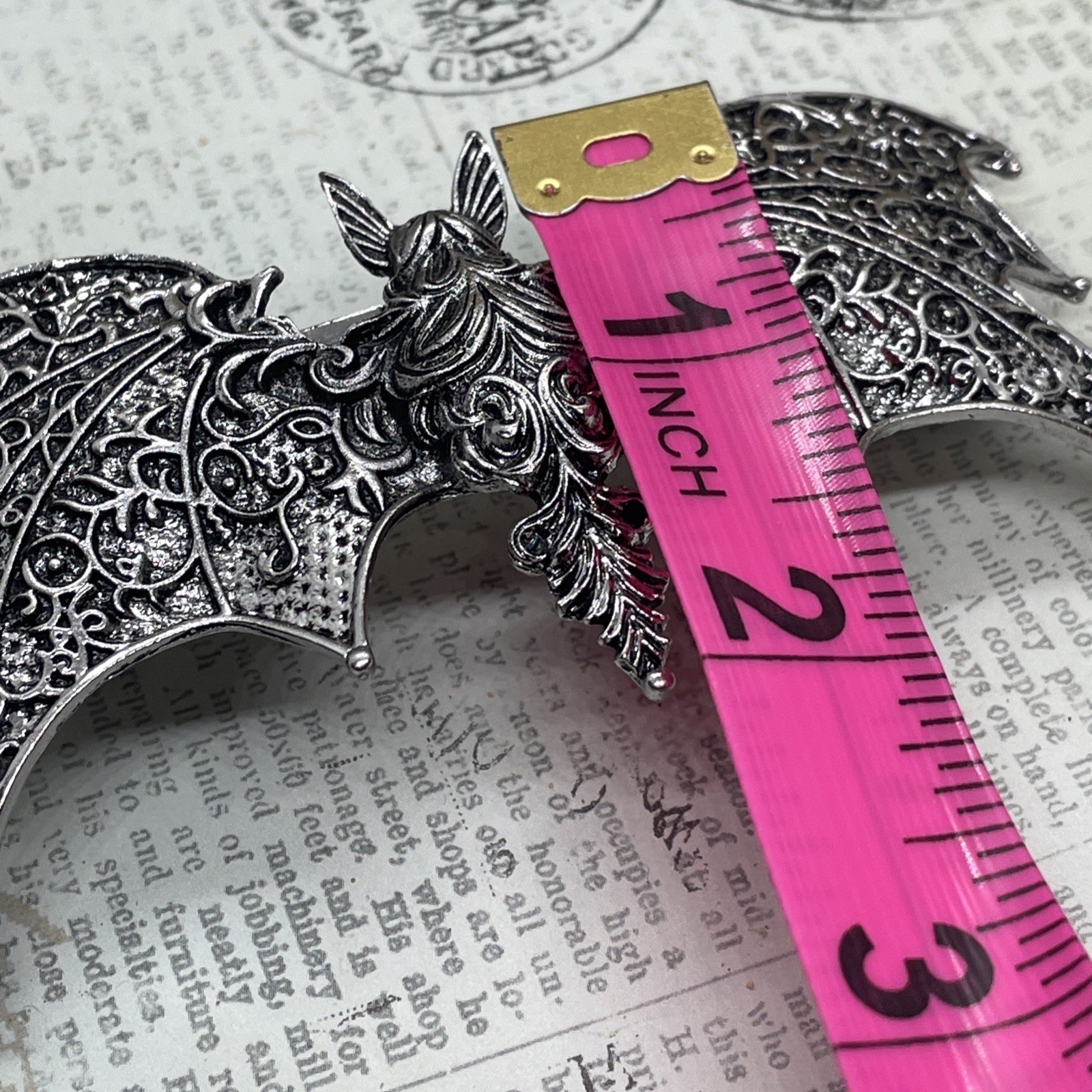 Festival Silver Bat Bats Gothic Celti Moon magic Spell Love Hair Clip Comb