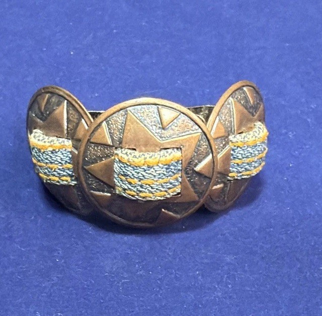 Brevete SGDG Copper Concho Denim Pony Tail Hair Clip Barrette Made in France