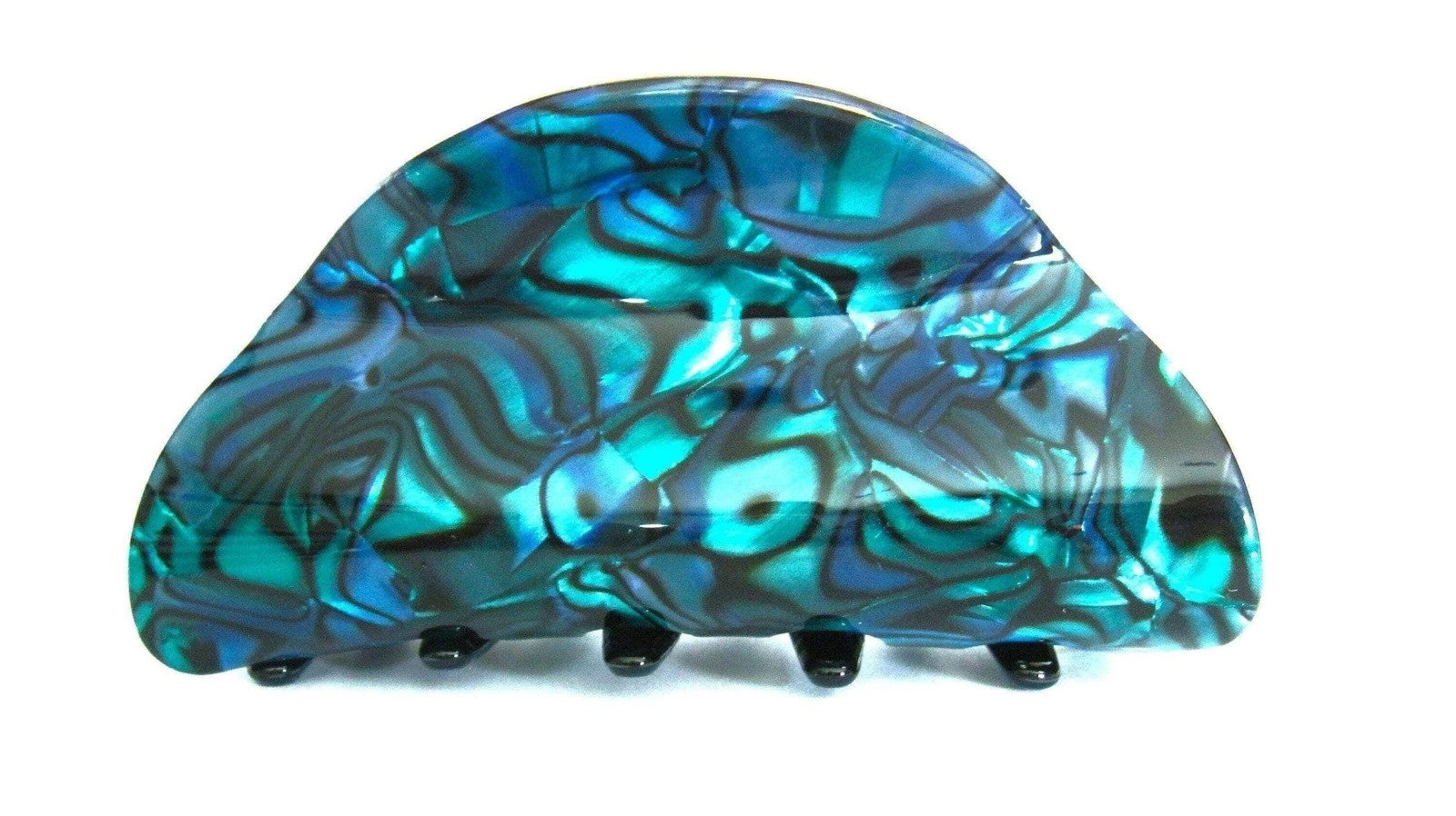 Abalone sea shell effect blue green hair claw clamp clip