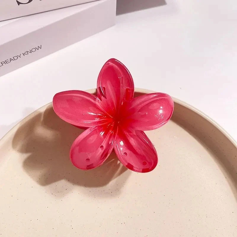 2026 Egg Flower Hair Clip Hawaii Beach Claw Boho Y2K Hair Accessory Girls