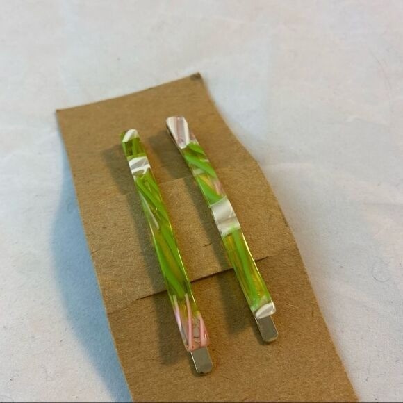 Berry Hair Barrettes Clips Accessories Green White Pink Clear Gold Marble Casual