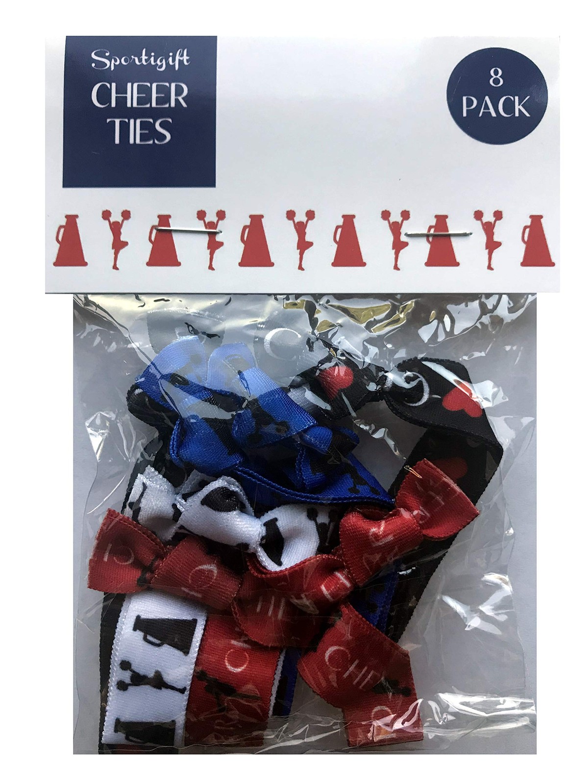 8 Piece Cheerleading Gift Hair Elastics – 8 Count (Pack of 1), 5″ Circumferen…