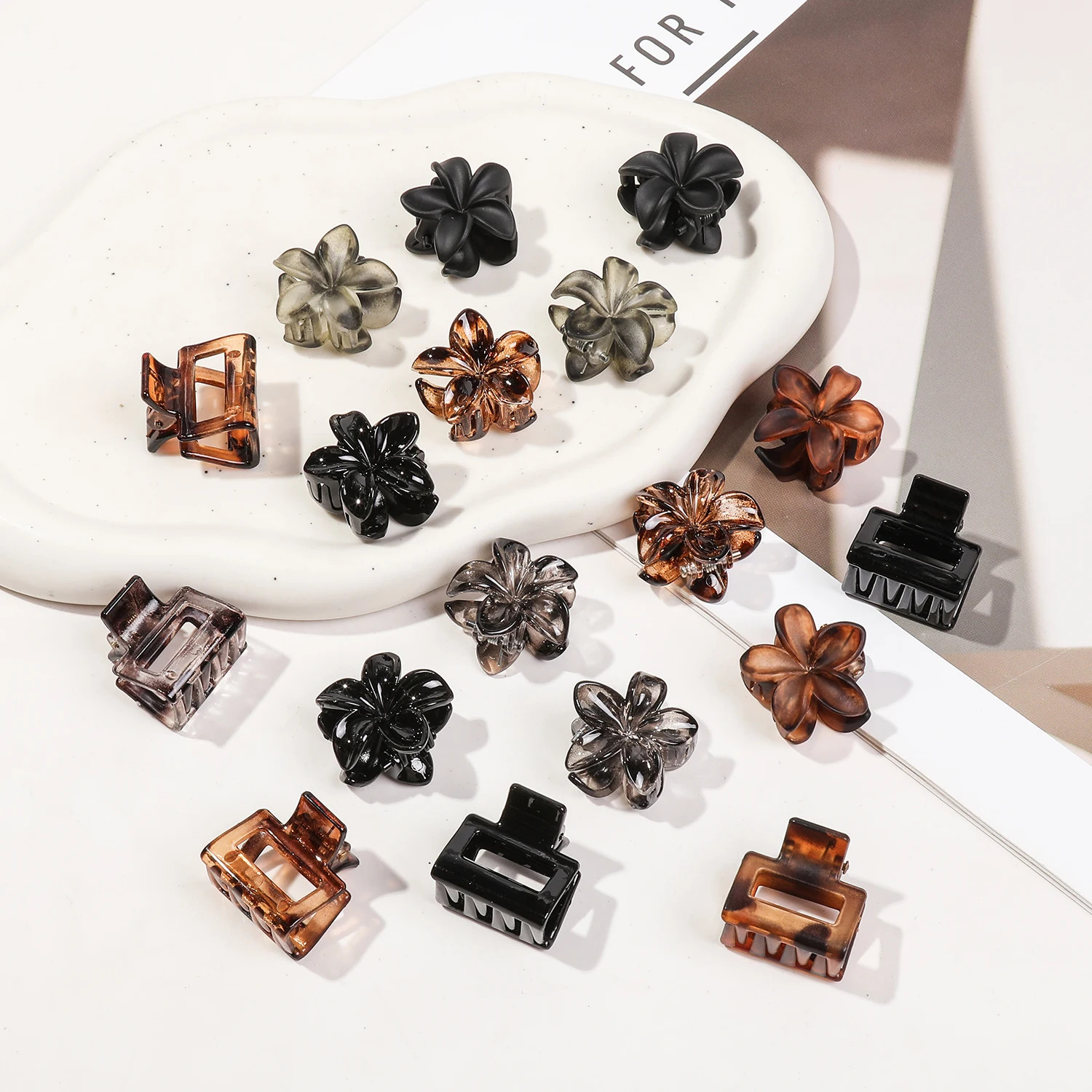 12/24/30Pcs Mini Flower Hair Claw Clips Pack for Women Girl Cute Hair Accessorie