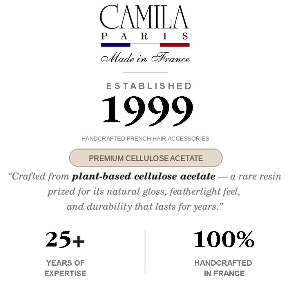 Camila Paris AD66/2 French Side Comb Large Curved 2 Count (Pack of 1), Brown