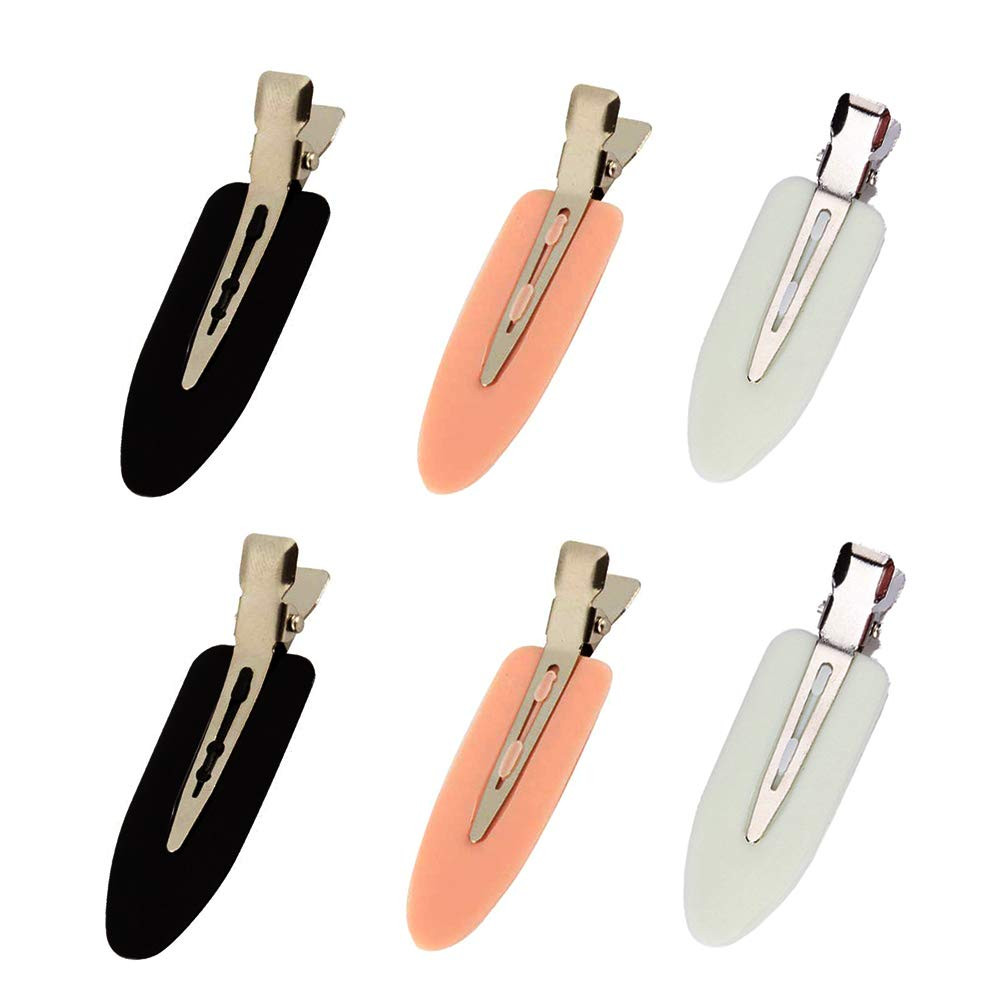 6 Pieces No Bend Hair Clips, No Crease Hair Clip for Hairstyling, Makeup Clips f