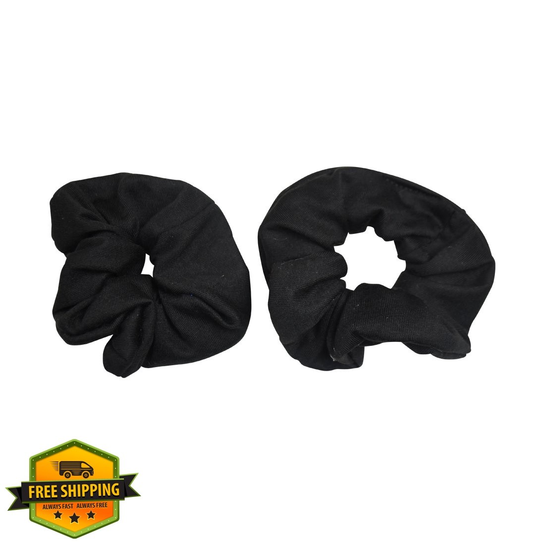 Motique Accessories Black Large Scrunchie Set 2