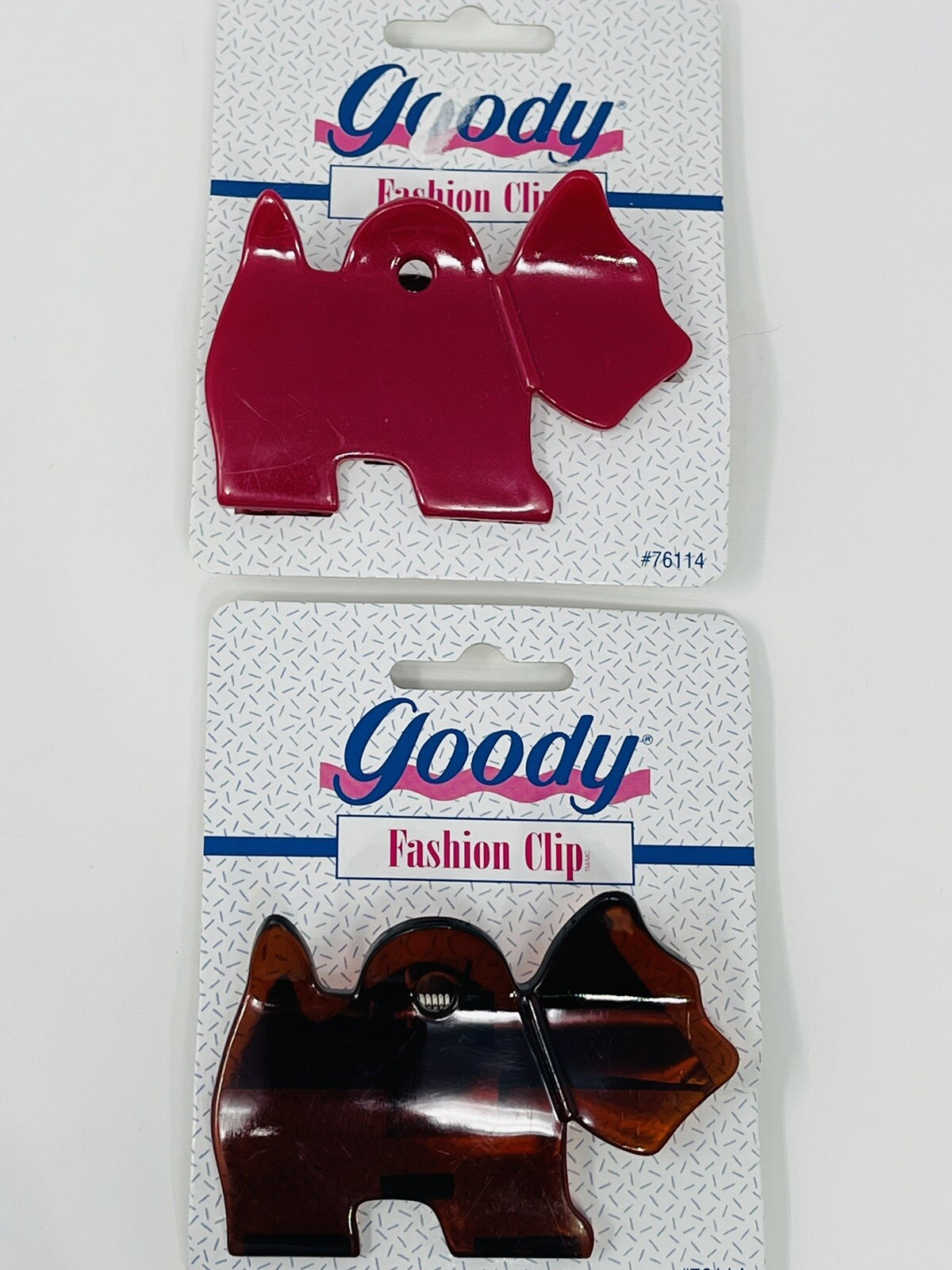 2 Vintage 90s Goody Fashion Hair Clip Dog Deadstock New Old Stock Scotty Scottie