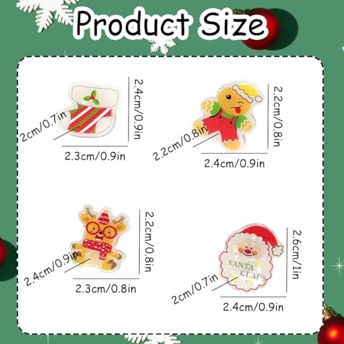 12 Pcs Christmas Claw Clips,Mini Hair Clips for Women Santa Claus Xmas Styl 10