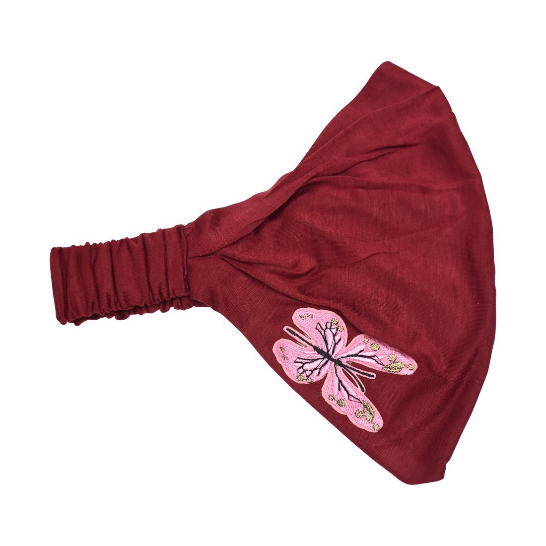 Motique Accessories Soft Wide Headband with Pink Butterfly for Women