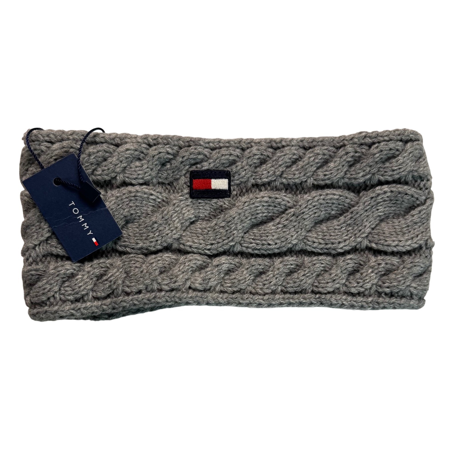 Tommy Hilfiger Gray Cable Knit Fleece Lined Headband Ear Warmer