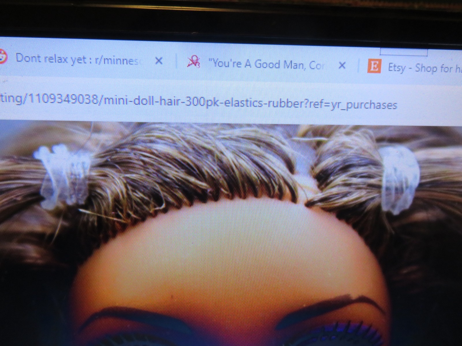 Mini Doll Hair 300Pk Elastics: Rubber Clear Ponytail Holders NEW