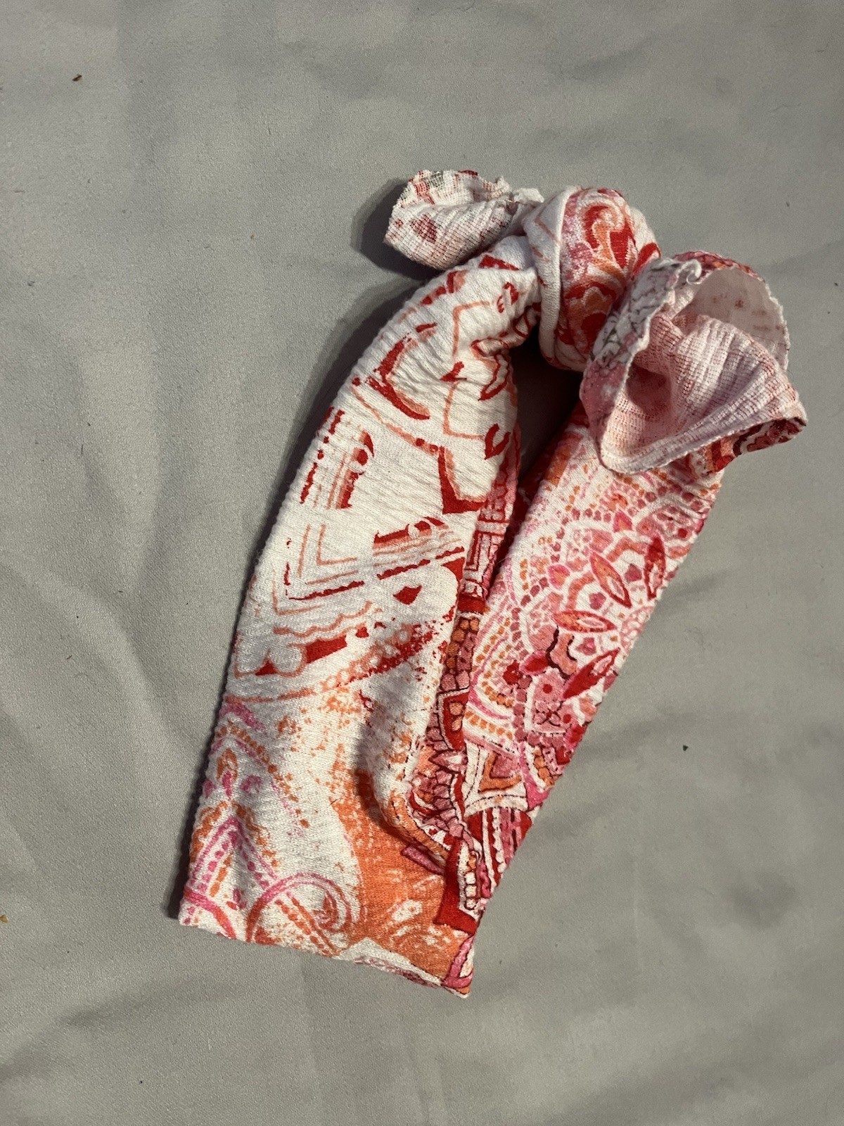 Women Bohemian Paisley Knot Fabric Headband Red White Pink Casual Handsewn