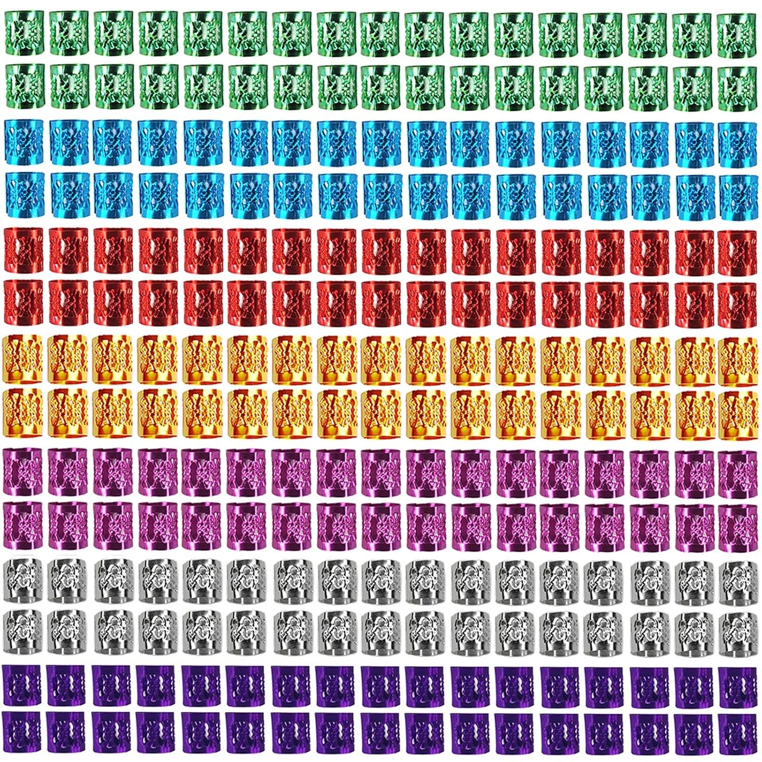 350PCS Hair Jewelry for Women Braids DreadLock Beads Hair Decorations Aluminu…