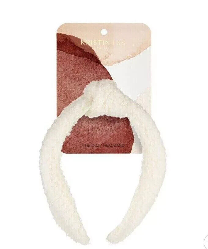 Kristin Ess Hair Teddy Knot Cozy Sherpa Super-Soft Stylish Headband White