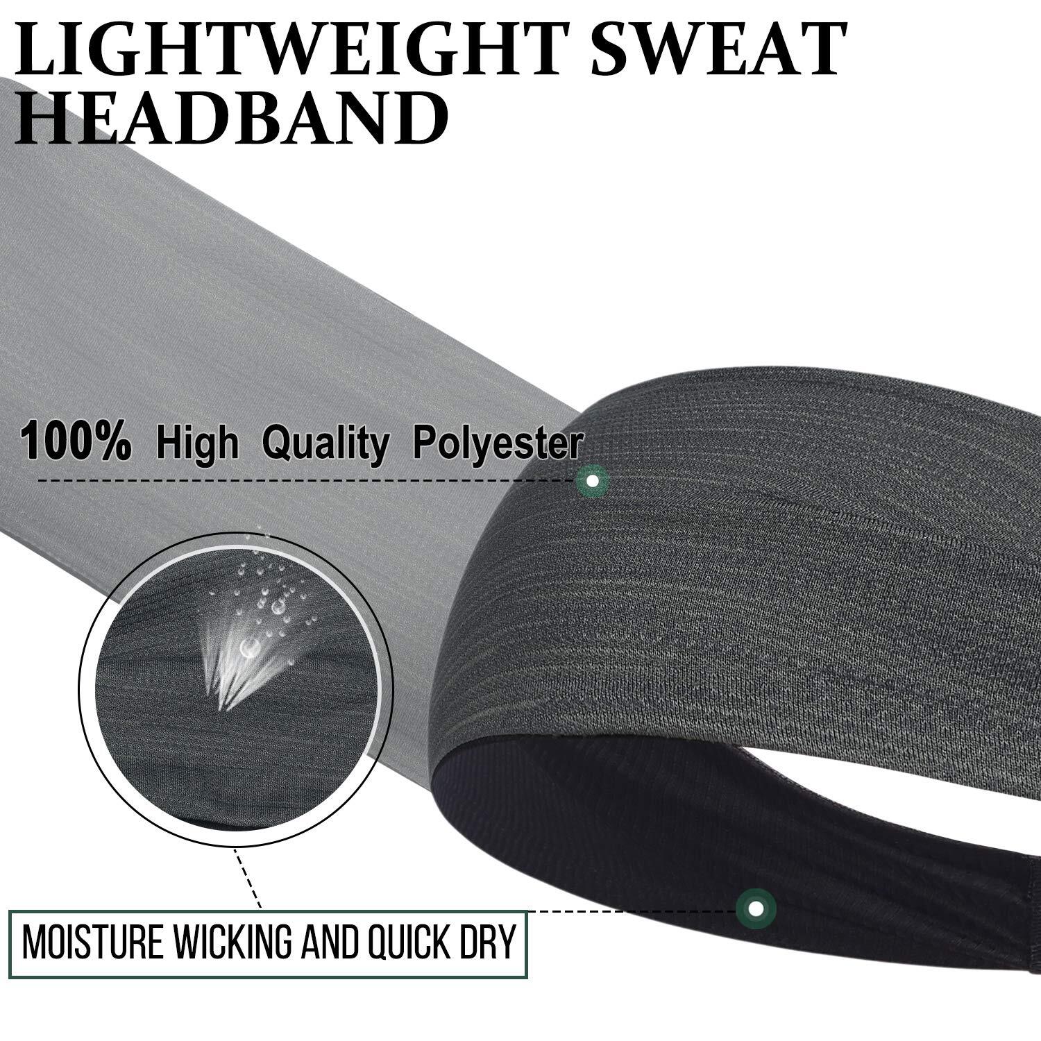 Workout Headbands for Men Women Sweatband Elastic Sweat Bands Elastic Headbands