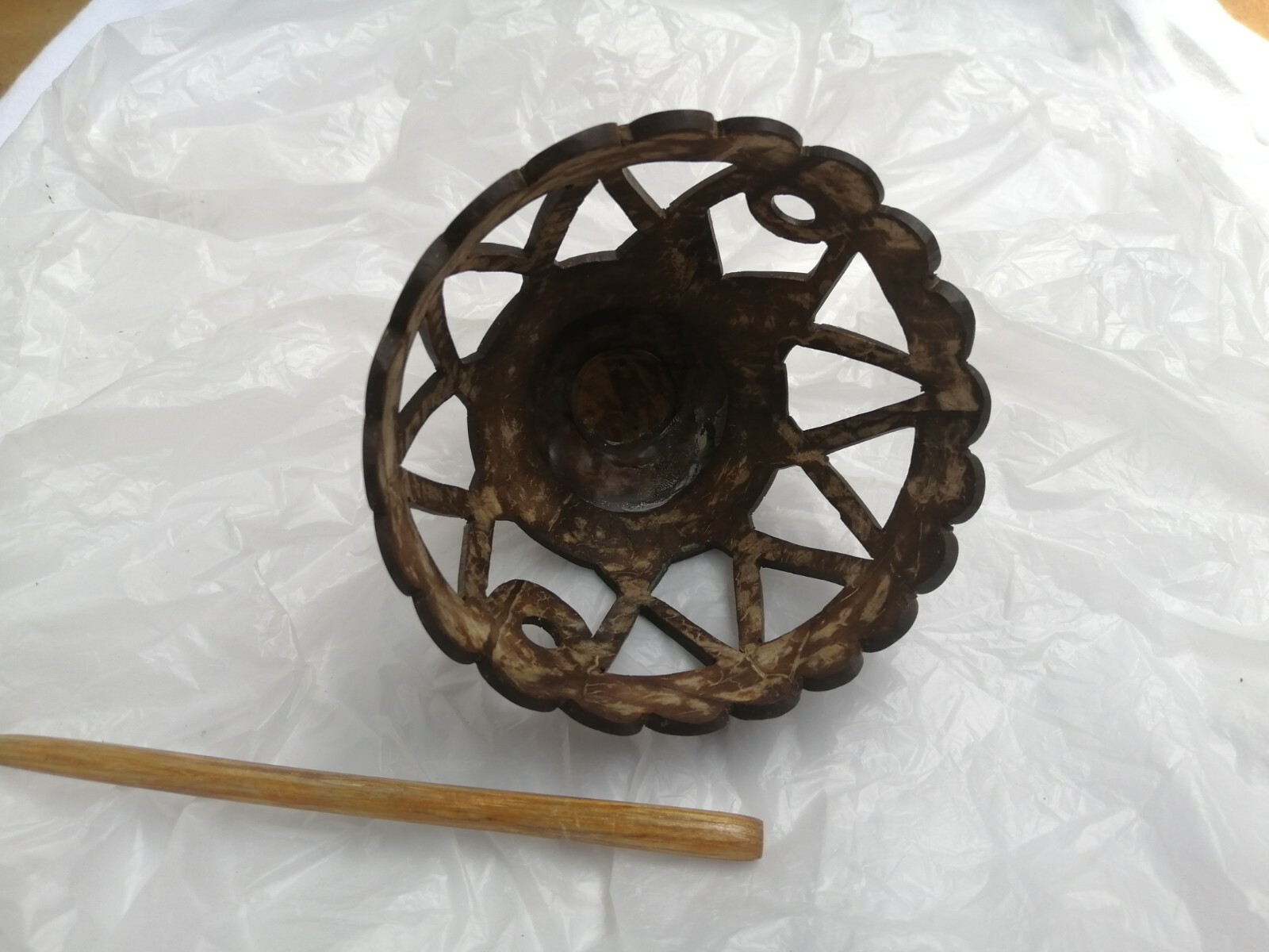 Caved Coconut Shell Traditional Bun Hair pin Decorative Vintage Women Sri Lanka