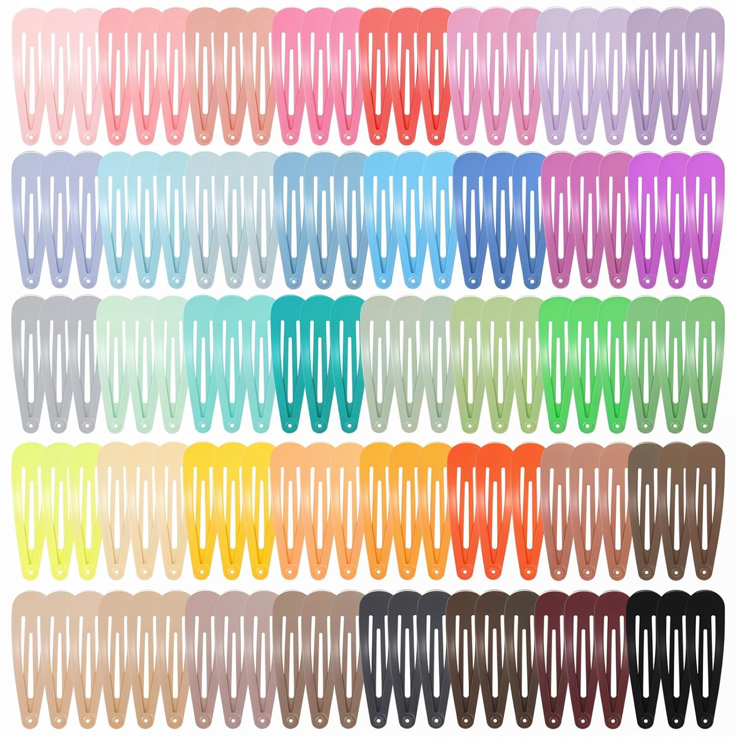 120PCS Colorful Metal Snap Hair Clips 2 Inch Barrettes for Girls Women 40 Colors