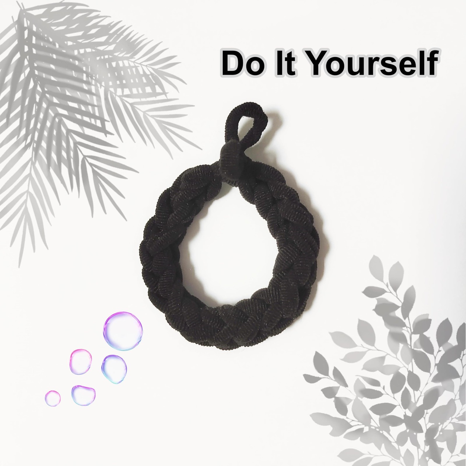 Baby Hair Ties 200 PCS Cotton Toddler Seamless Bands Ponytail Holders Black