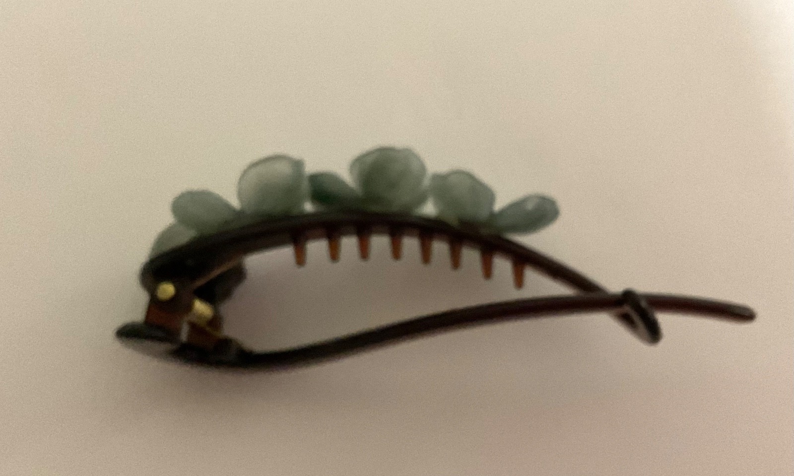 Floral green/brown hair clip great for any occasion great stocking stuffer. H-NN