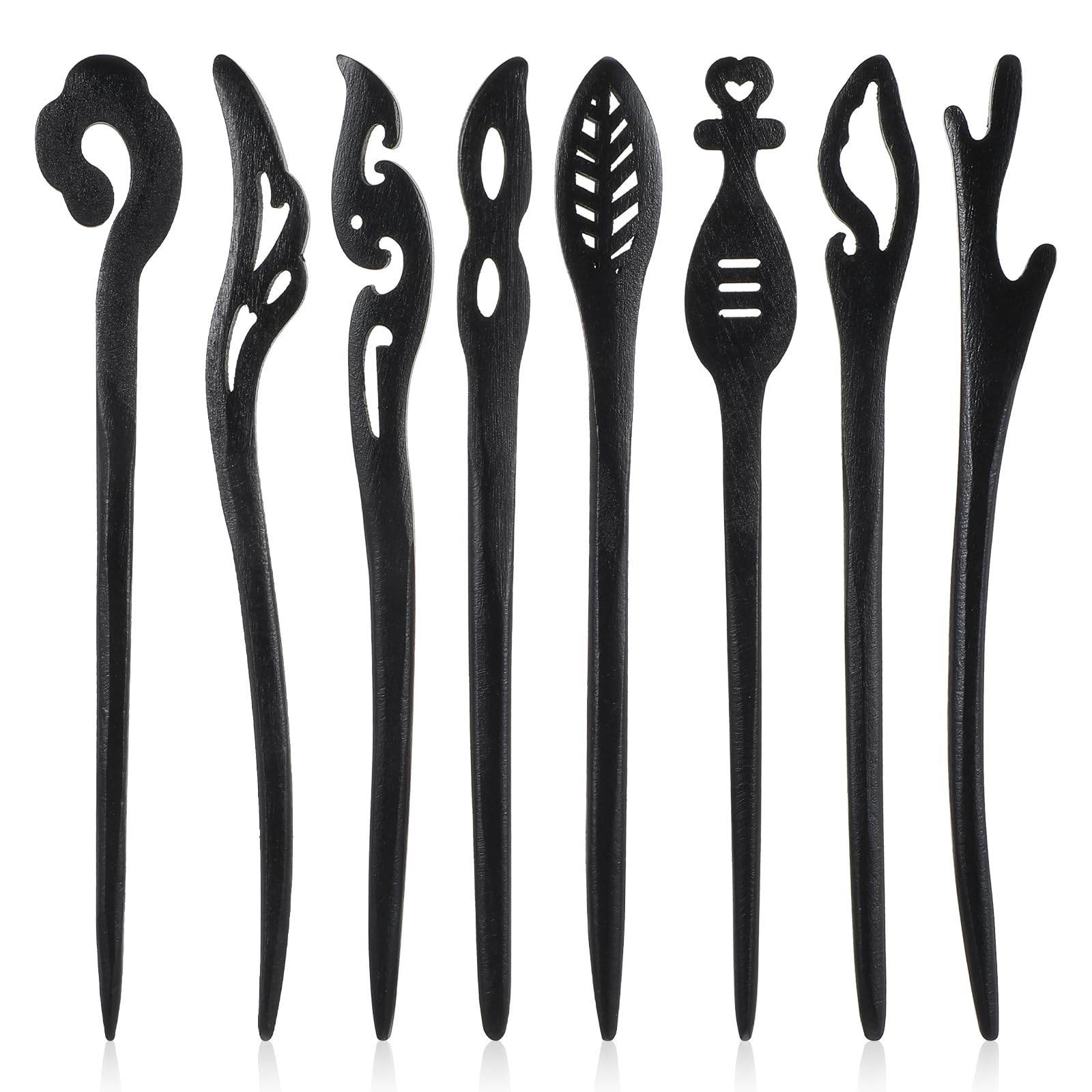 10 Pack Wooden Hair Sticks Japanese Bun Pins Handmade Hair Chopsticks