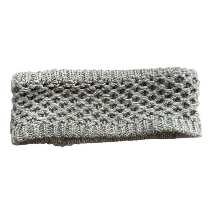 Adidas Gray Knit Fleece Lined Headband Ear Warmer Honeycomb Stitch RN 90288
