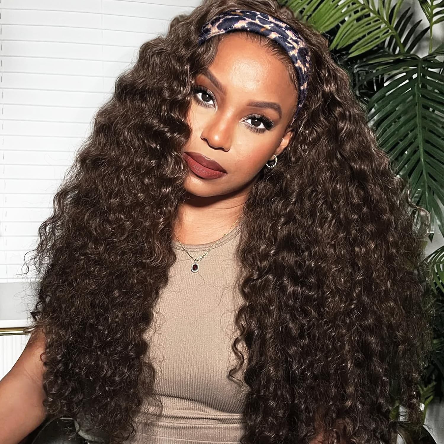 Bellarayine Deep Wave Headband Wig Human Hair Glueless Non-Lace Front Wigs