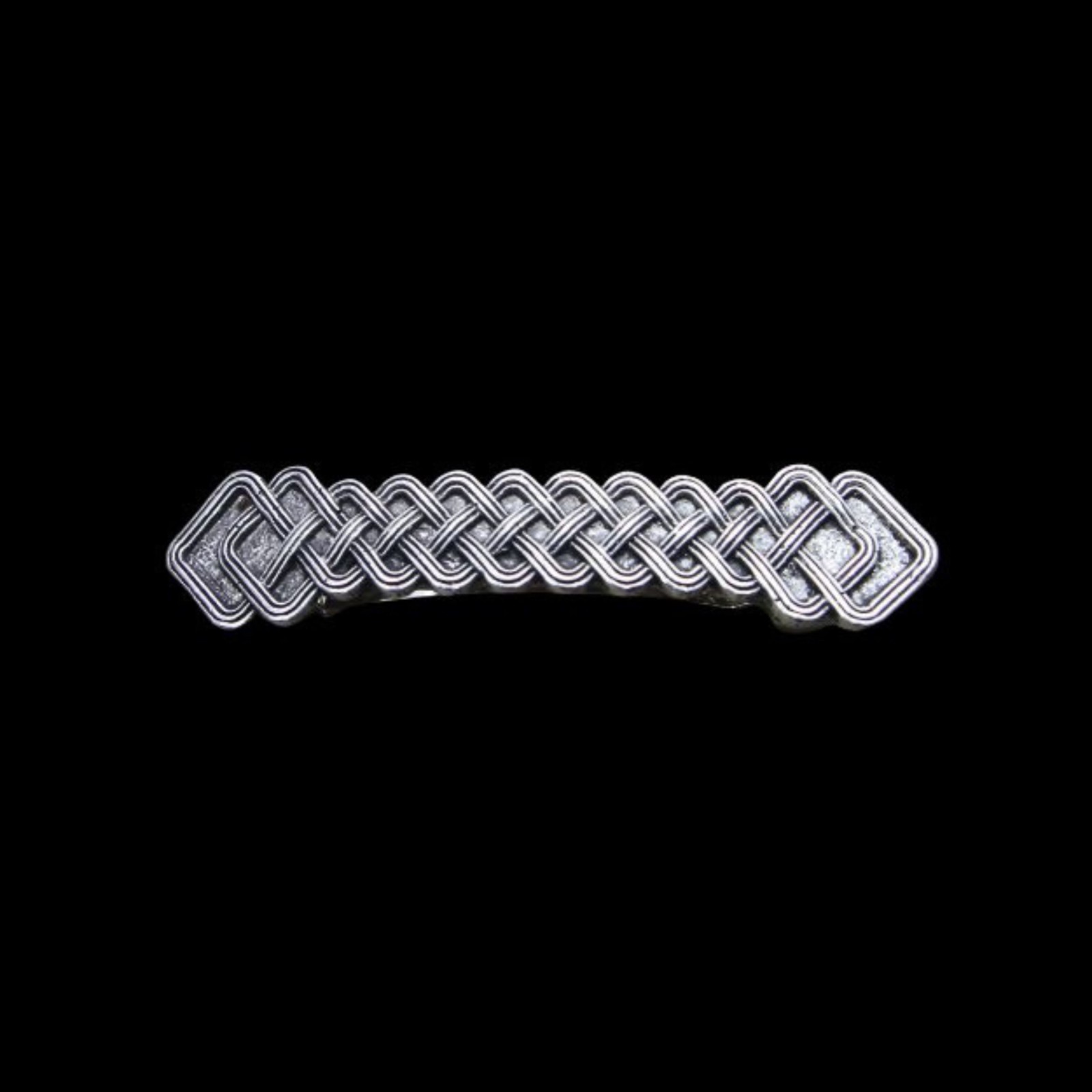 Celtic Weave Barrette with easy to use spring loaded hair clasp – Antique Silver